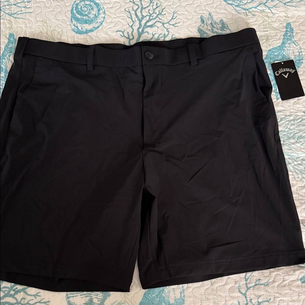 Men's Callaway Size 40 Black Shorts Opti-Dri 9" Inseam NWTS $74 Stretch 50 UPF